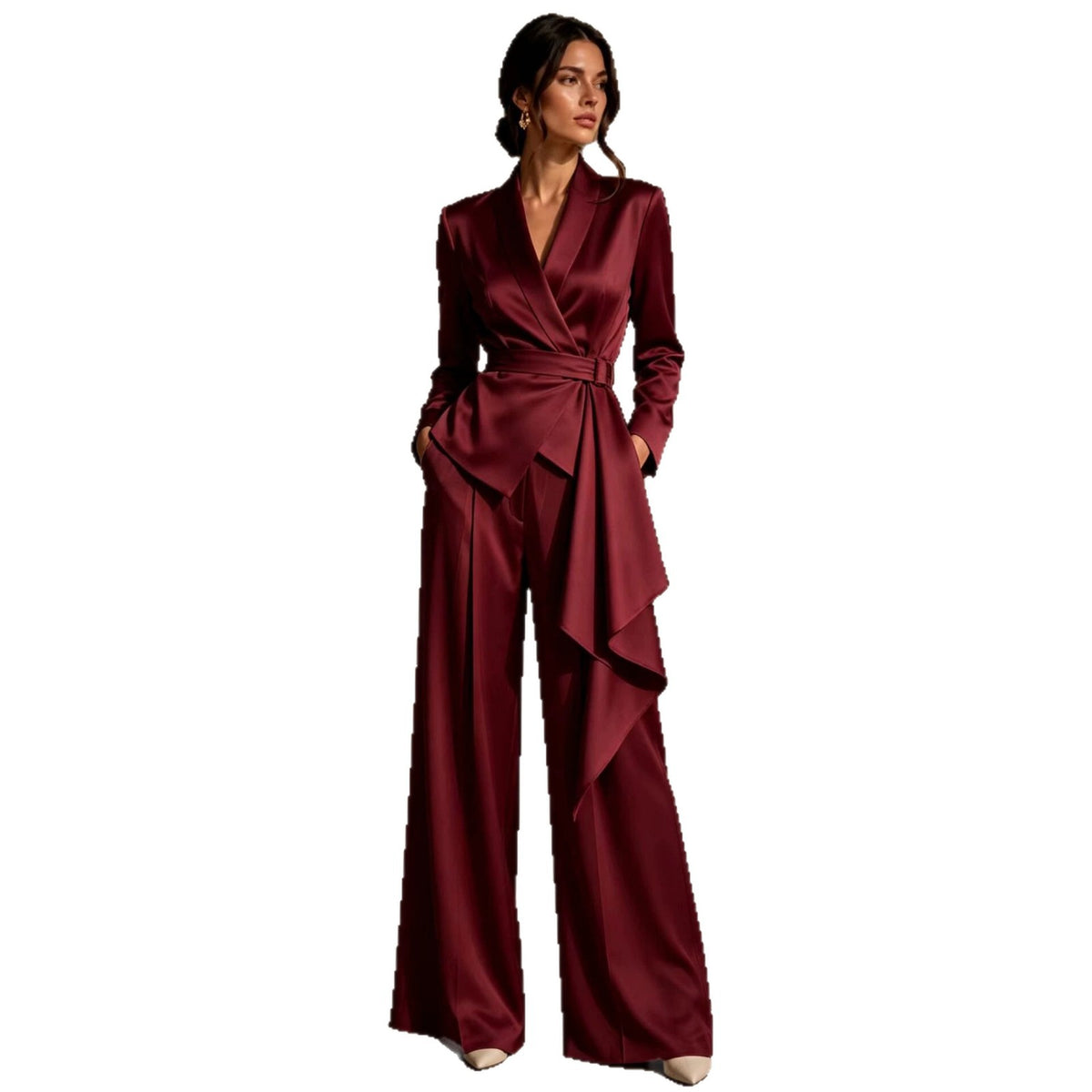 Ann | Wrap Blazer and Wide-Leg Trouser Suit