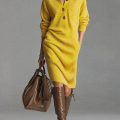 Deirdre | Polo Collar Knit Jumper Dress