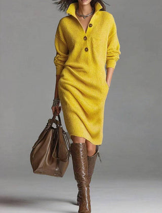Deirdre | Polo Collar Knit Jumper Dress