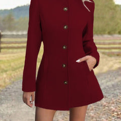 Kay Stand Collar Tailored Button Coat