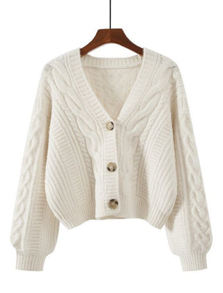 Sheila Cropped Cable Knit Cardigan