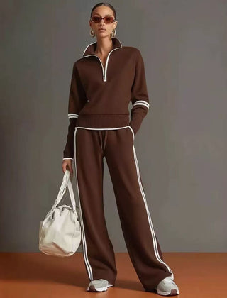 Rhona Half Zip Jumper and Wide Leg Trouser Set