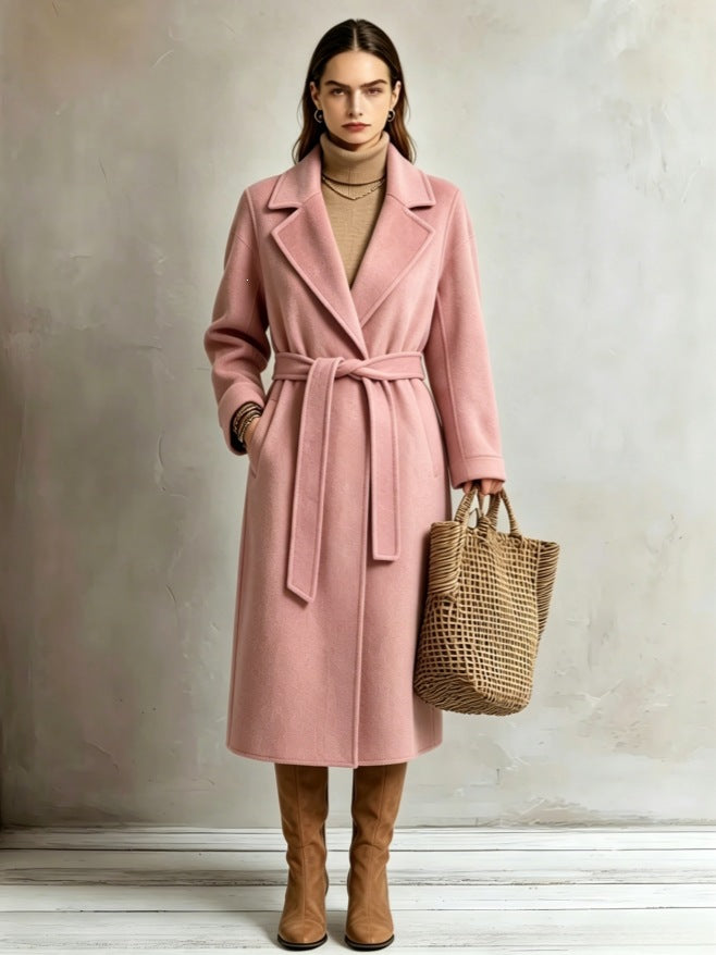 Gina Long Belted Wrap Coat