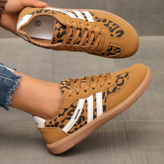 Ann Retro Stripe Suede-Look Trainers