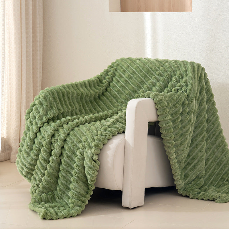 Tracy Ribbed Fleece Throw Blanket