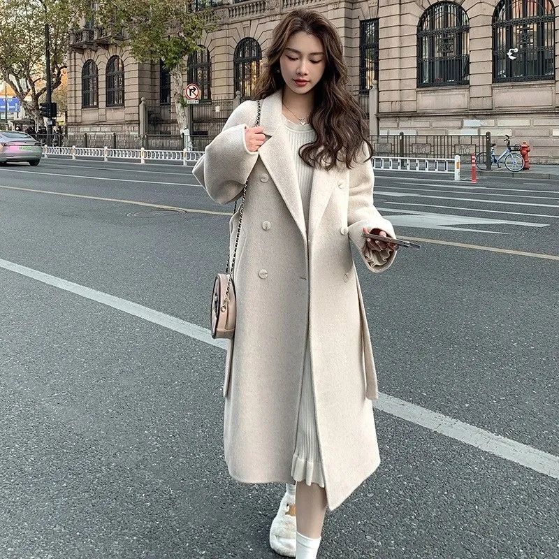 Collette Long Double Breasted Belted Coat