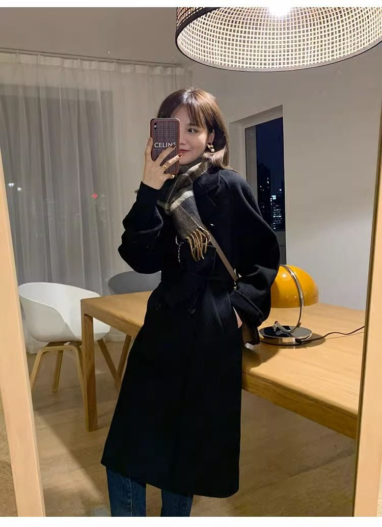 Collette Long Double Breasted Belted Coat