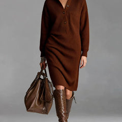 Deirdre | Polo Collar Knit Jumper Dress