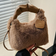 Debbie Faux Fur Shoulder Bag with Top Handle
