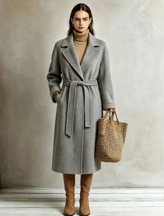 Gina Long Belted Wrap Coat