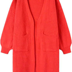 Dawn | Long Open Front Pocket Cardigan