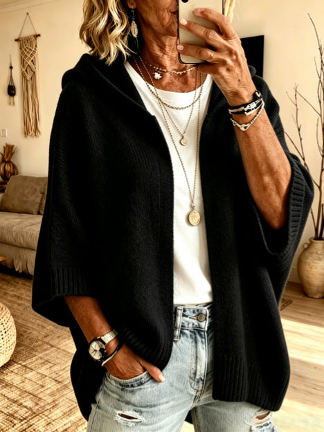 Jane Hooded Batwing Knit Cardigan