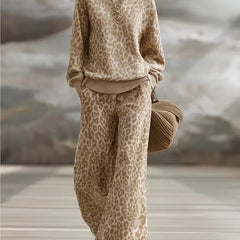 Hazel | Print Jumper and Wide-Leg Trouser Set