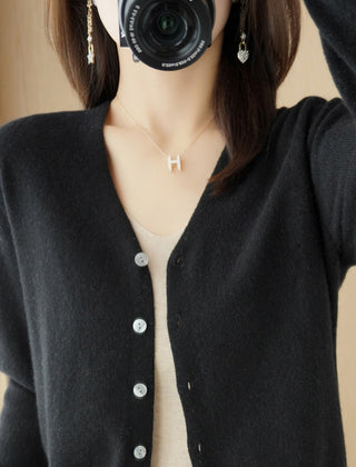 Tanya V-Neck Button Front Fine Knit Cardigan