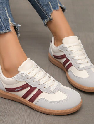 Ann Retro Stripe Suede-Look Trainers