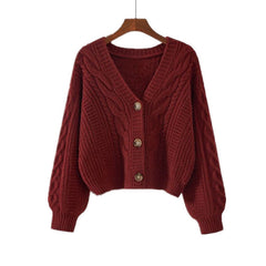 Sheila Cropped Cable Knit Cardigan