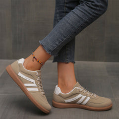 Ann Retro Stripe Suede-Look Trainers