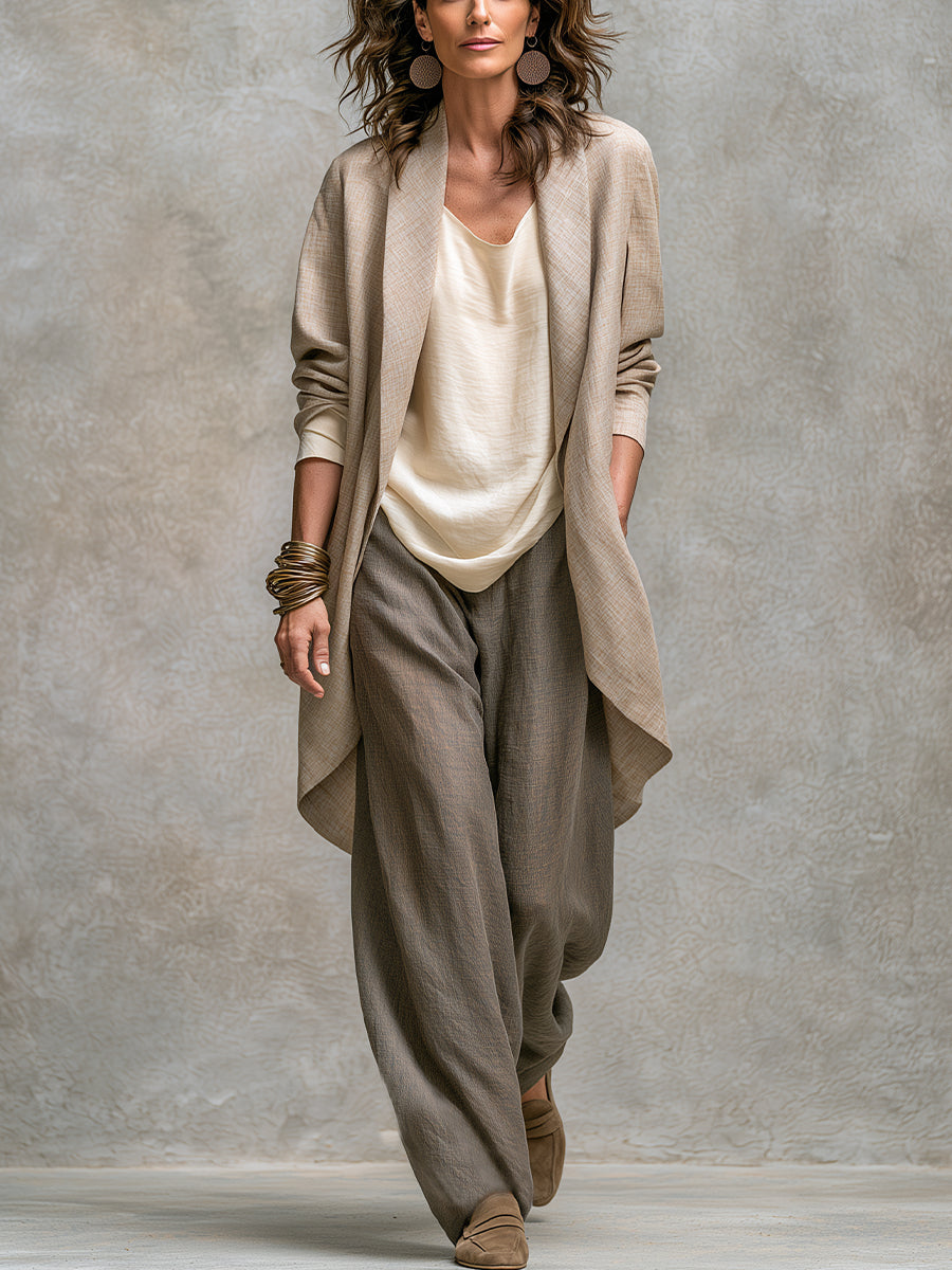 Jennifer Layered Three-Piece Wide-Leg Set