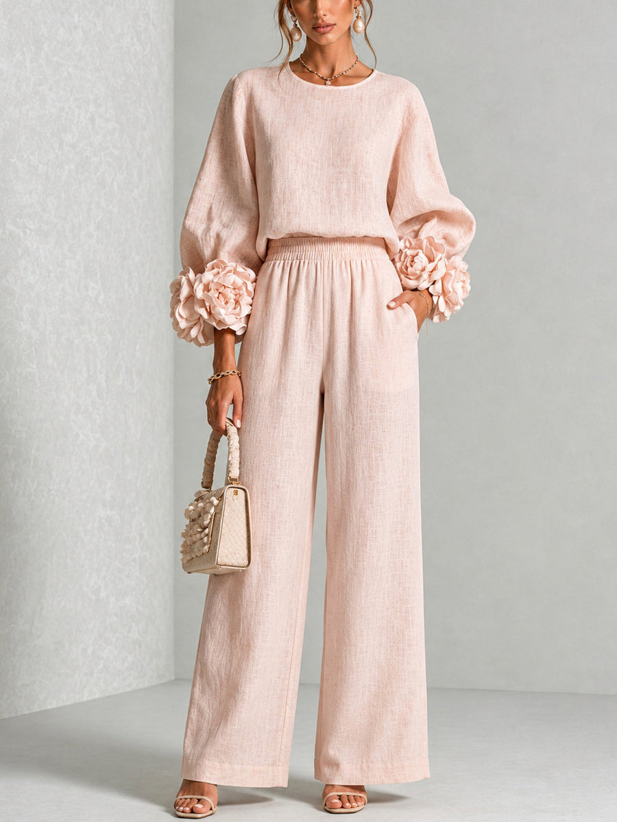 Eleanor™ | Floral Cuff Trouser Set