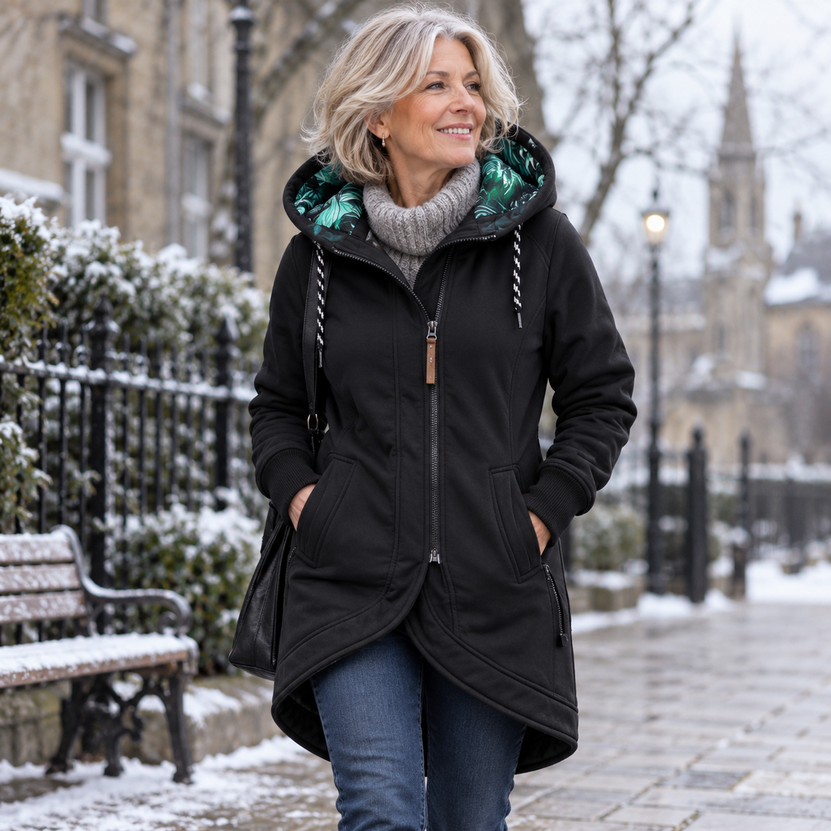 Harriet™ | Floral Lined Hooded Coat