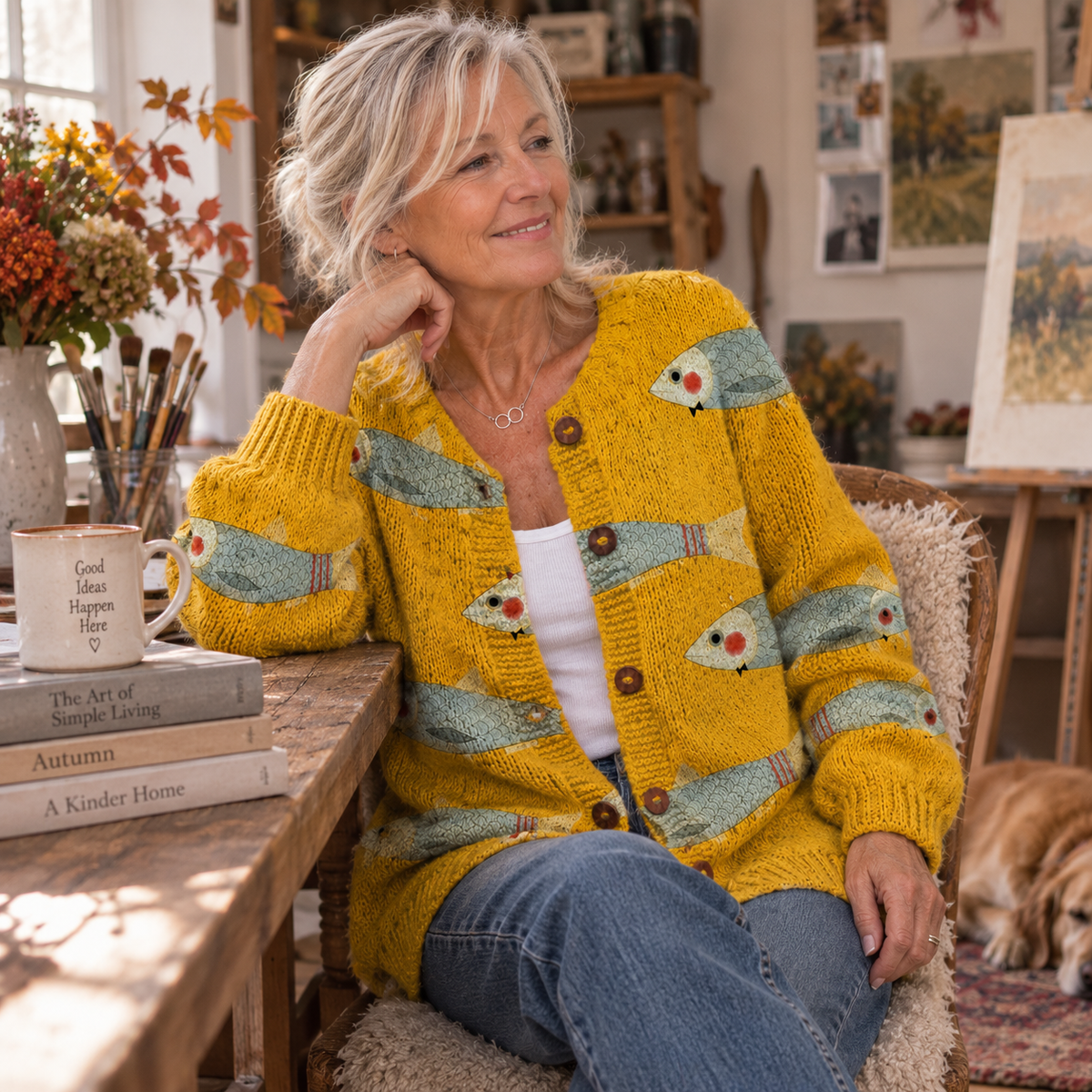 Marina™ | Playful Fish Button Cardigan | BER 1.48