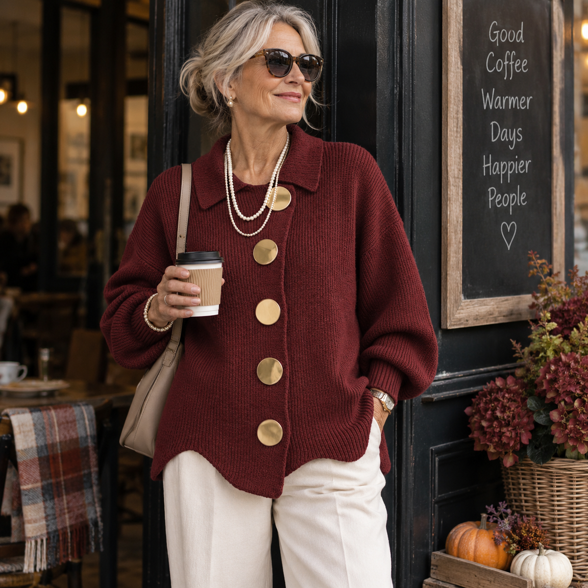 Eleanor™ | Graceful Statement Button Knit