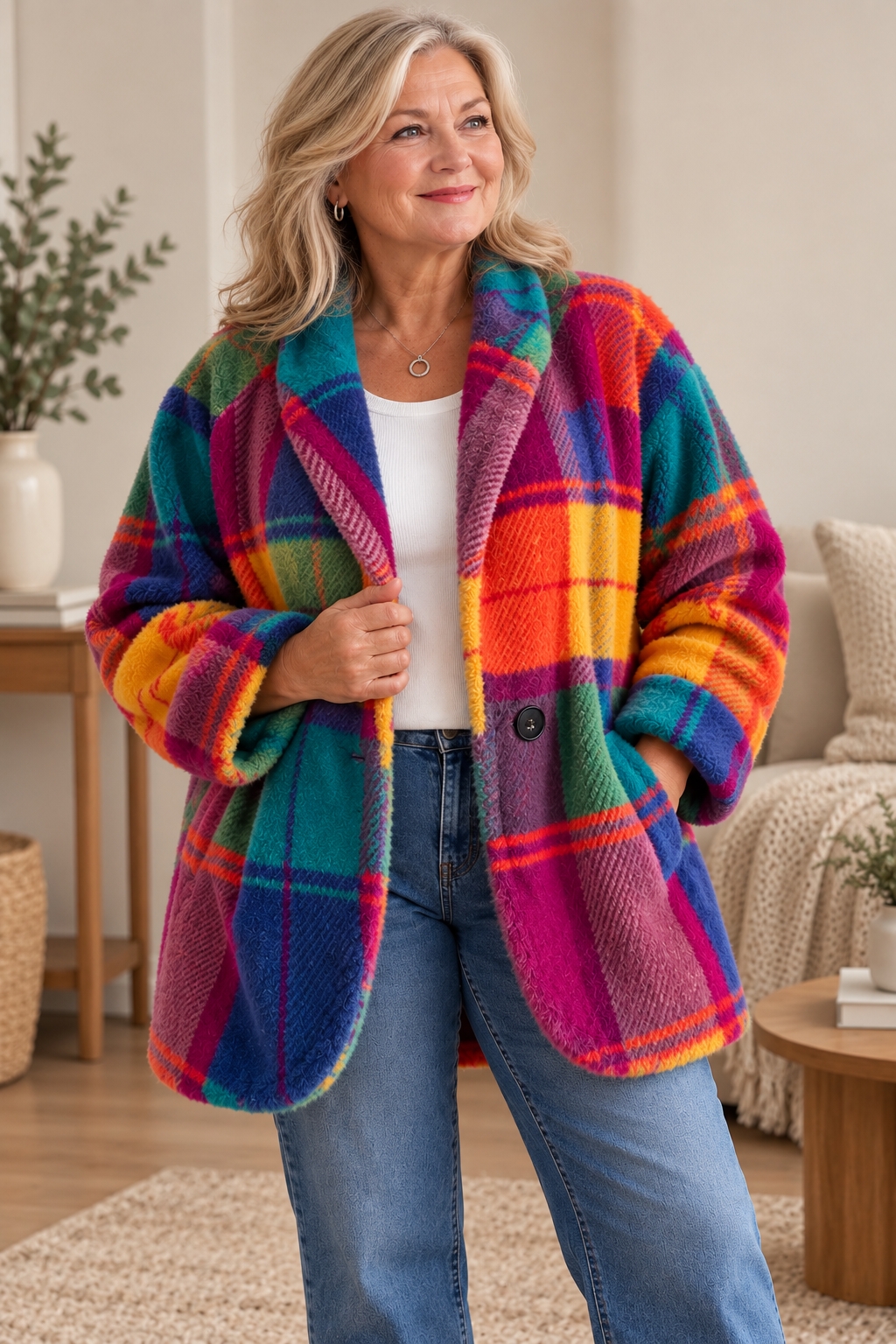 Beatrice™ | Colourful Heritage Check Coat