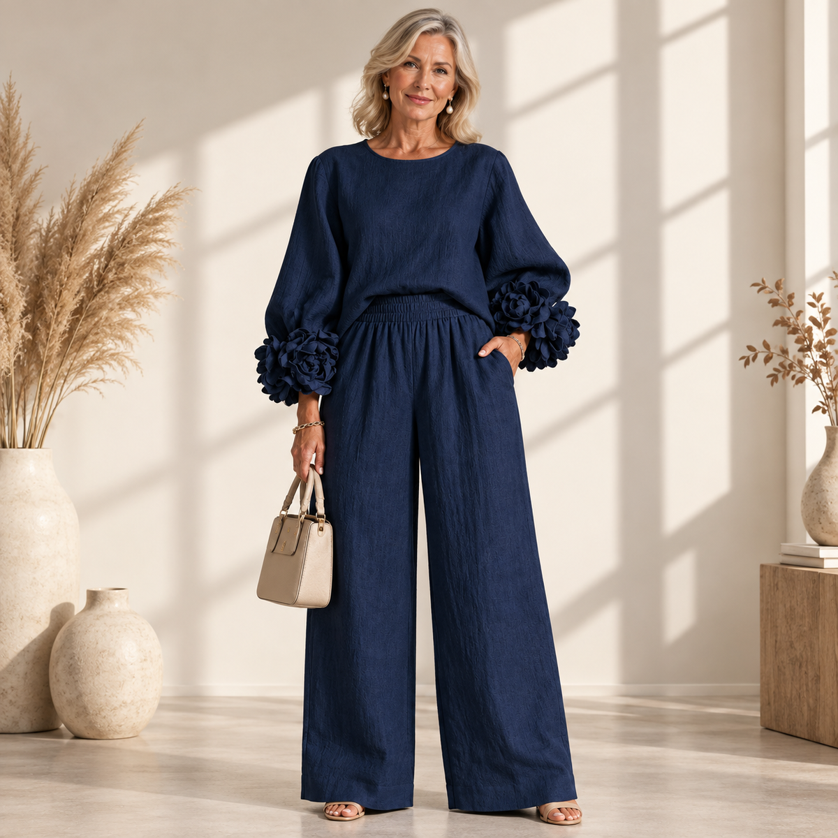 Eleanor™ | Floral Cuff Trouser Set