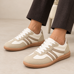 Sue Retro Stripe Suede-Look Trainers