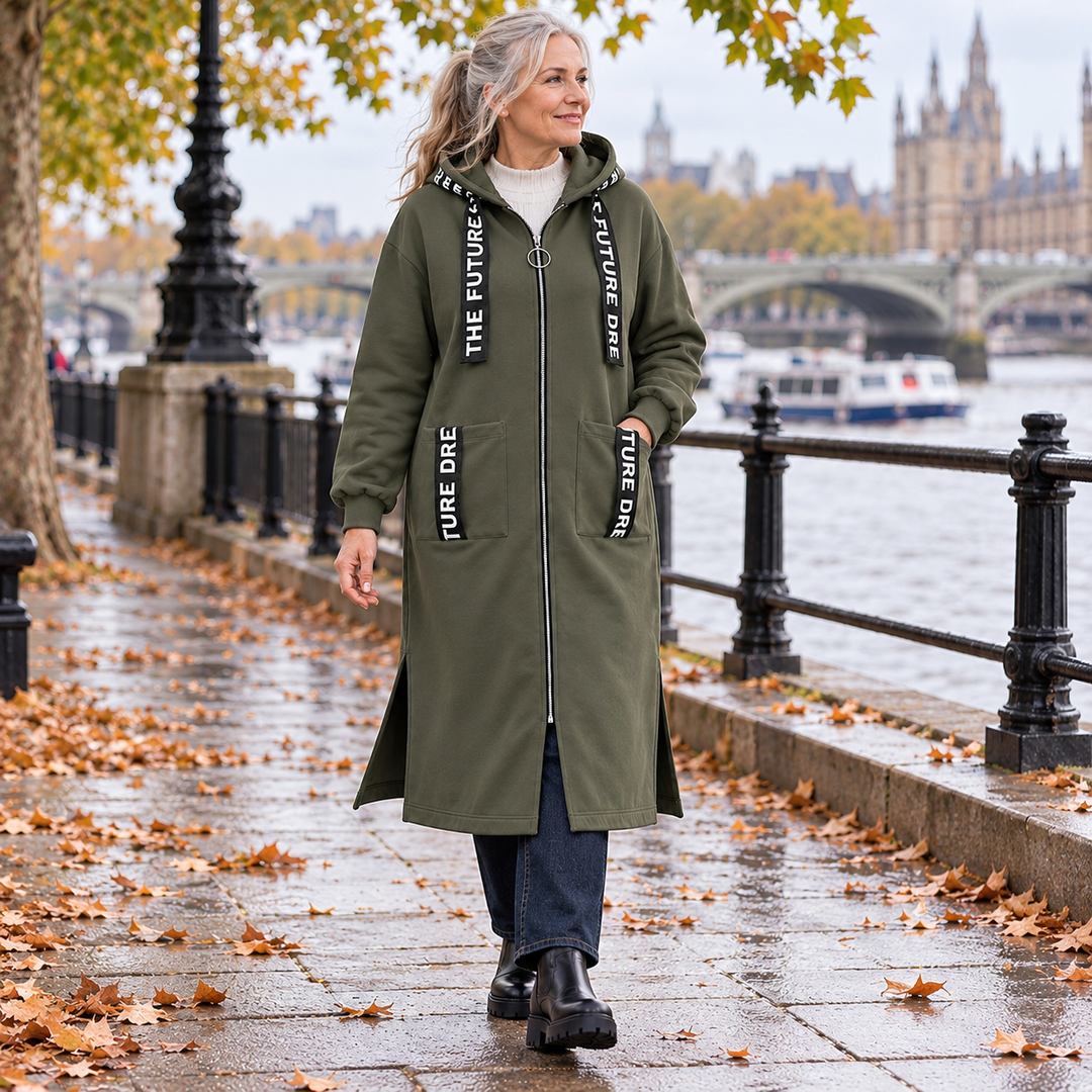 Doreen Long Hooded Zip Coat