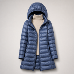 Karen Lightweight Longline Down Coat with Hood