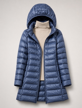 Karen Lightweight Longline Down Coat with Hood