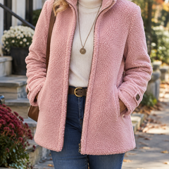 Joy Cosy Teddy Fleece Stand Collar Jacket