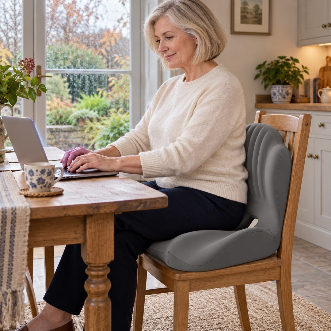 The Debra Memory Foam Seat Cushion with Back Support in use at home