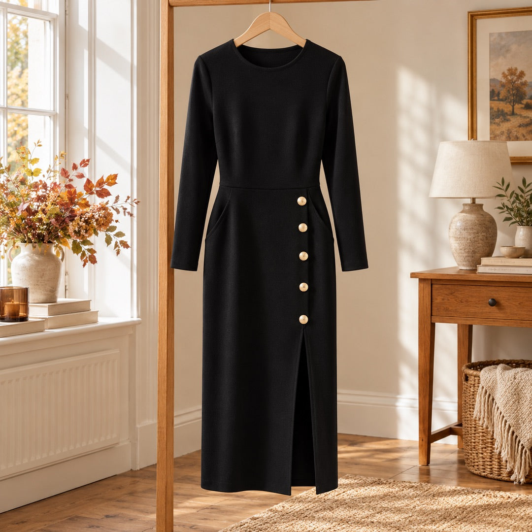 Geraldine dress on a hanger