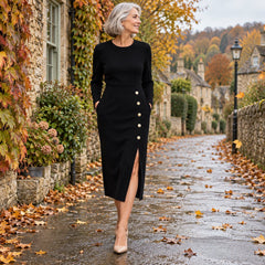 Geraldine dress worn outdoors