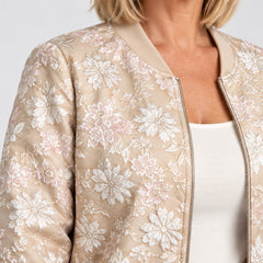 The Hayley Floral Jacquard Bomber Jacket detail