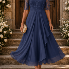 Dianne Lace Bodice Chiffon Midi Dress
