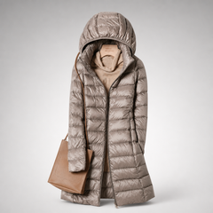 Karen Lightweight Longline Down Coat with Hood