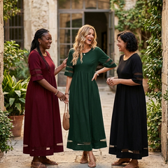 Jillian | Sheer Stripe Panel Maxi Dress with Pockets