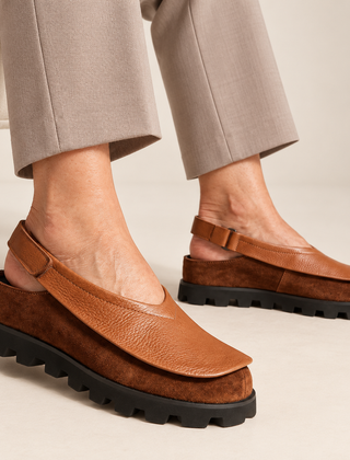 Janice Chunky Platform Slip-On Loafers in Brown