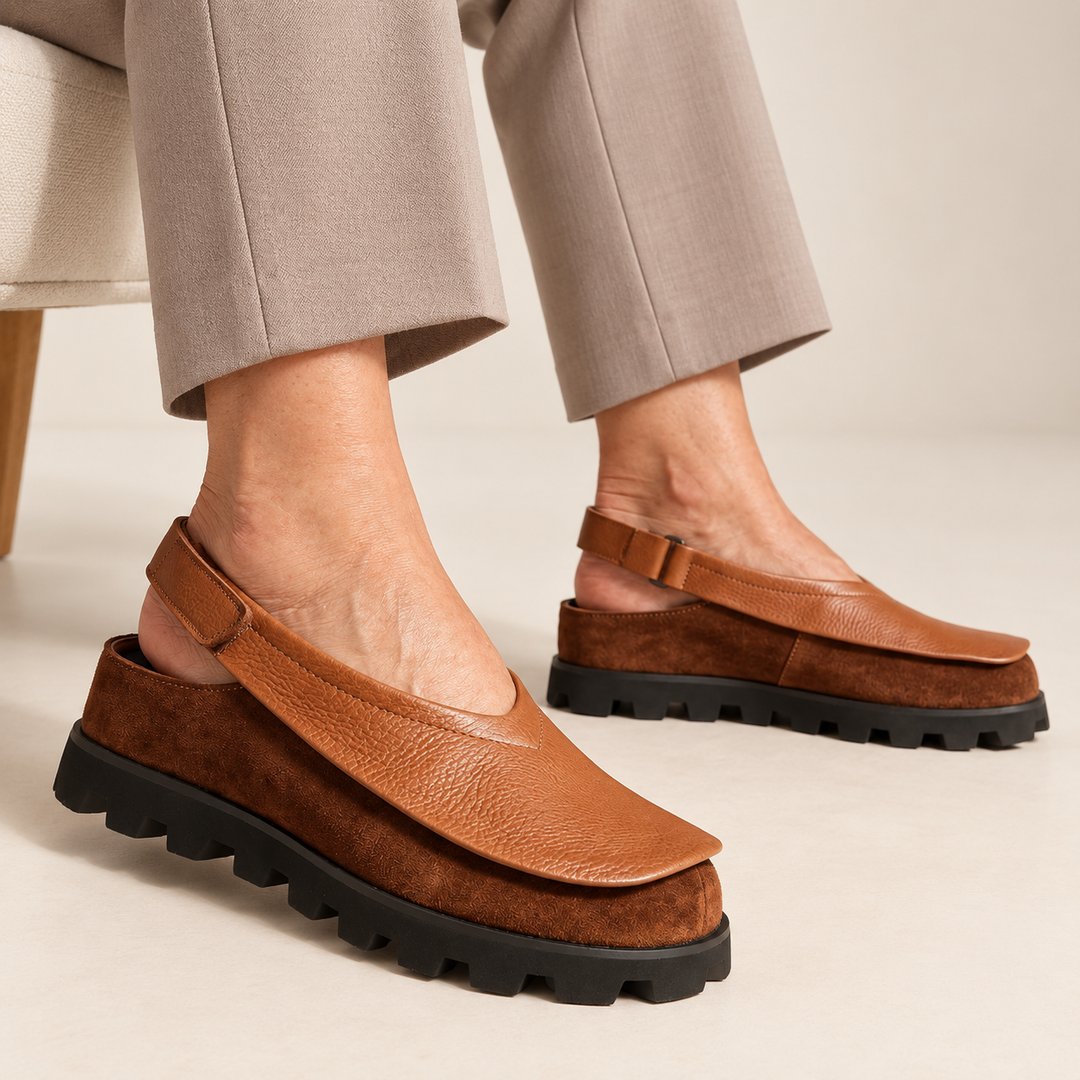 Janice Chunky Platform Slip-On Loafers in Brown