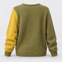 Josie Colour Block Asymmetric Button Jumper from the back