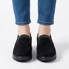 Moira Elastic Wedge Slip-On Shoes in Black
