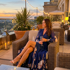 Michelle Floral Hem Sheer Sleeve Maxi Dress