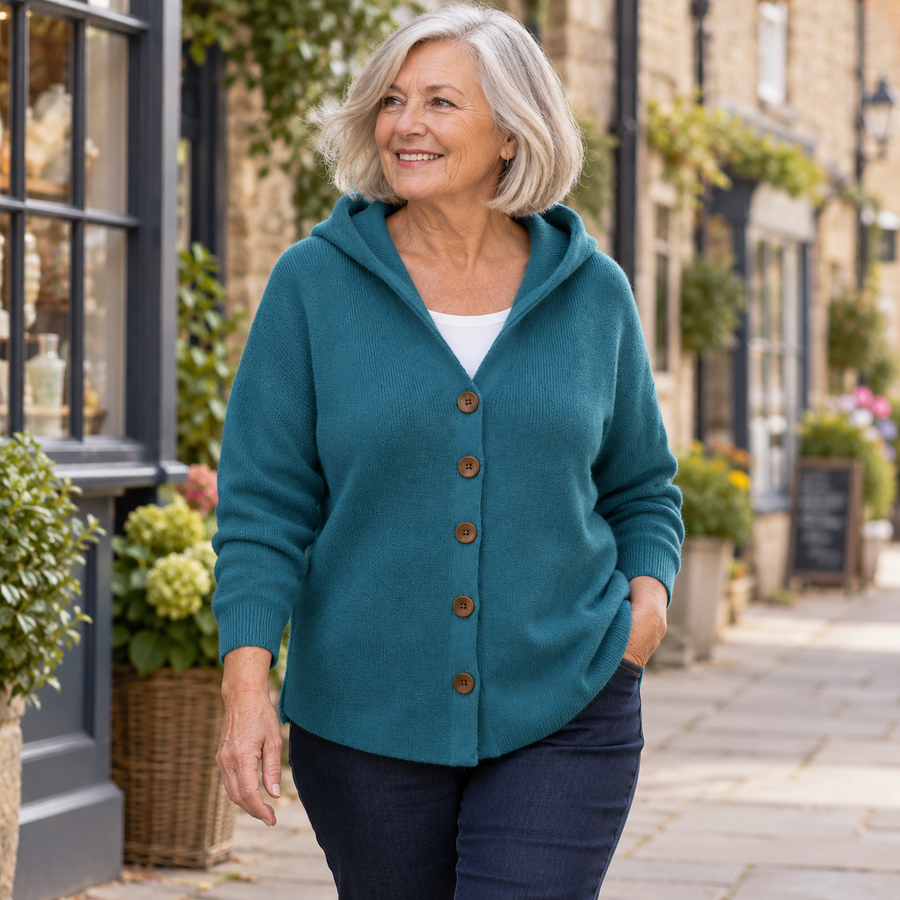 Sonia Hooded Button Cardigan