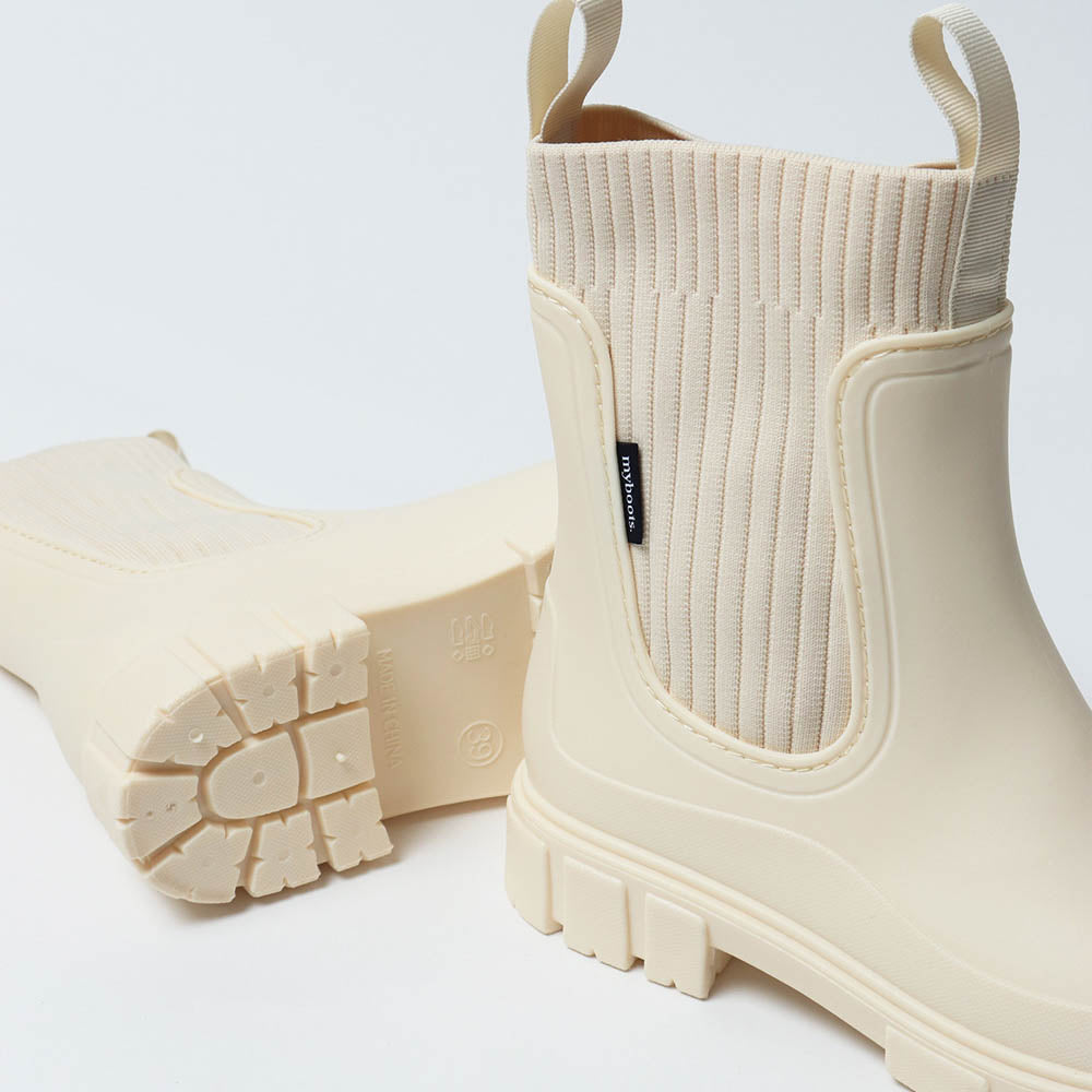 Lorna Chelsea Rain Boots in Ivory