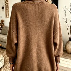 Sharon Oversized Roll Neck Ribbed Jumper back view