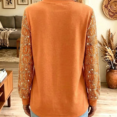 Tracey Sparkle Pumpkin Autumn Sweatshirt back view