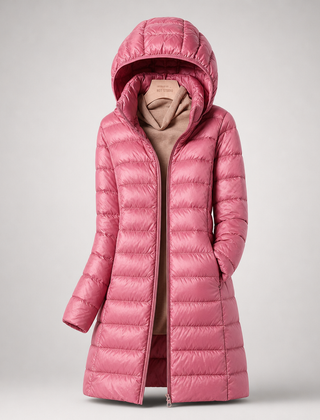 Karen Lightweight Longline Down Coat with Hood